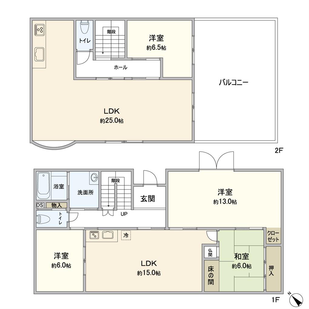 鴨生田一丁目戸建 間取り図