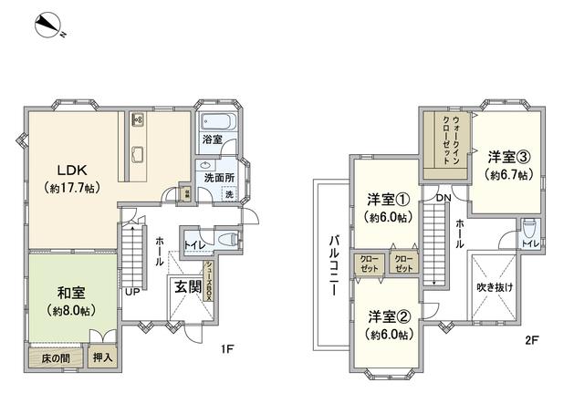 舞ヶ丘二丁目戸建 間取り図