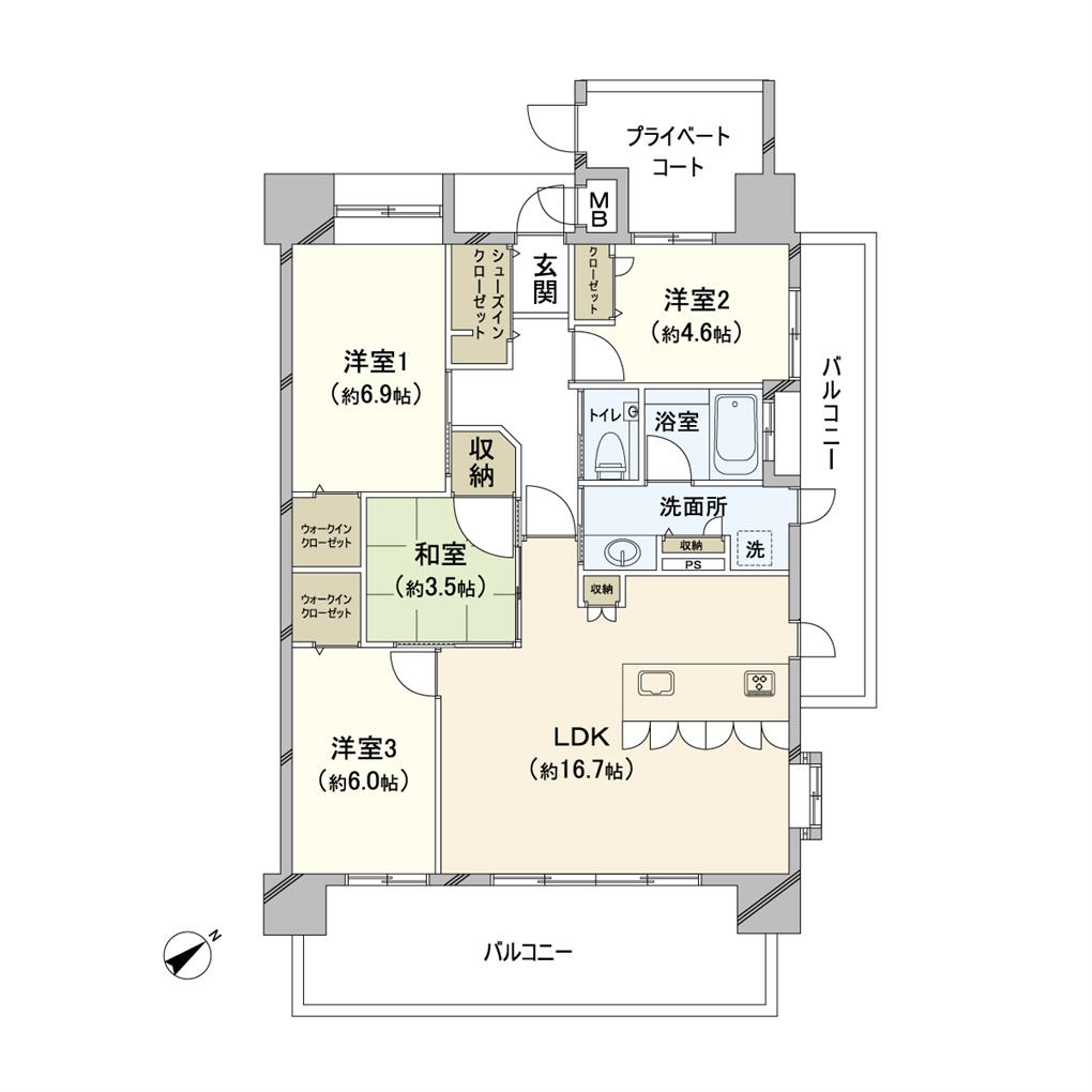 グランドパレス永犬丸の森 間取り図