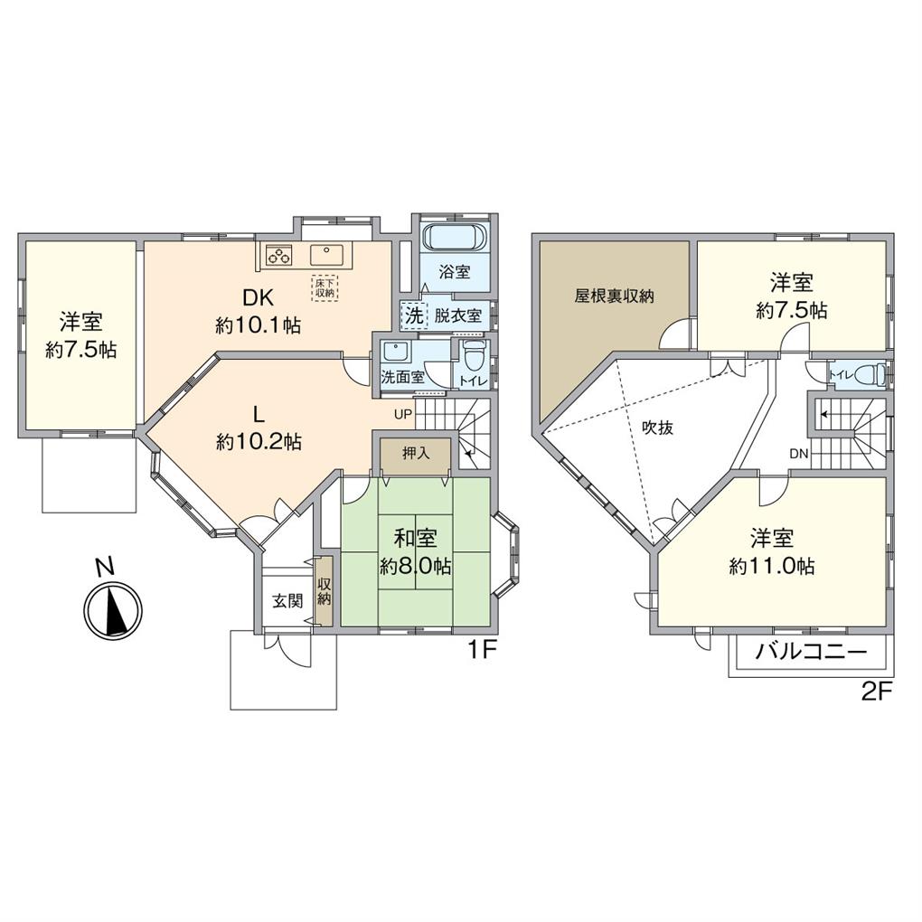 浅川町戸建 間取り図