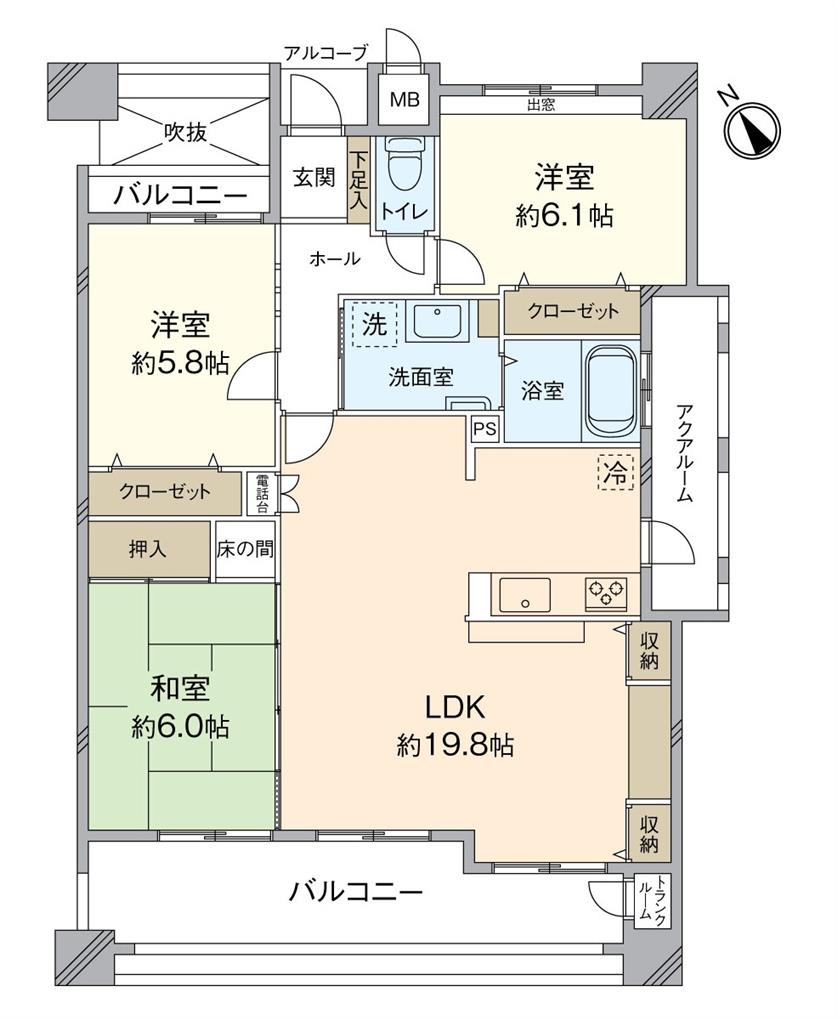ホワイトキャッスル朝日ヶ丘 間取り図