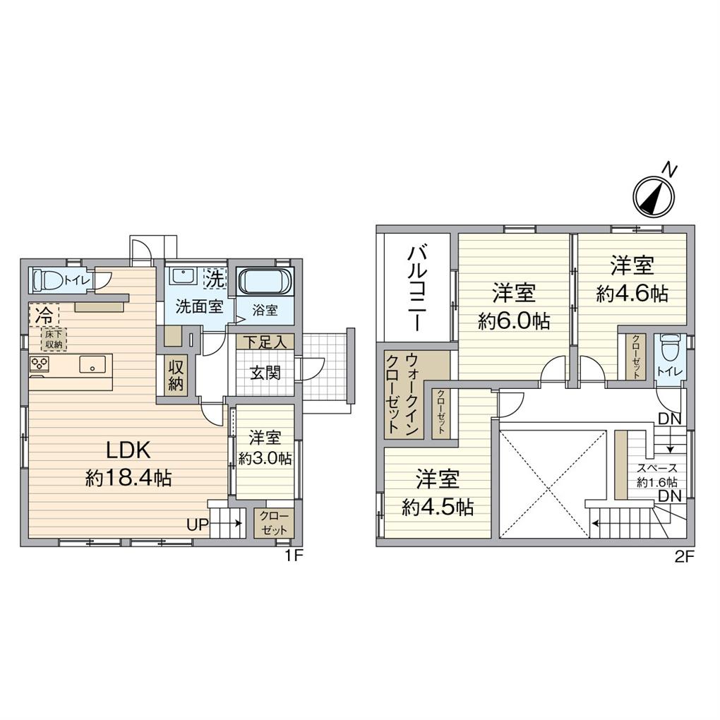苅田町与原戸建て 間取り図