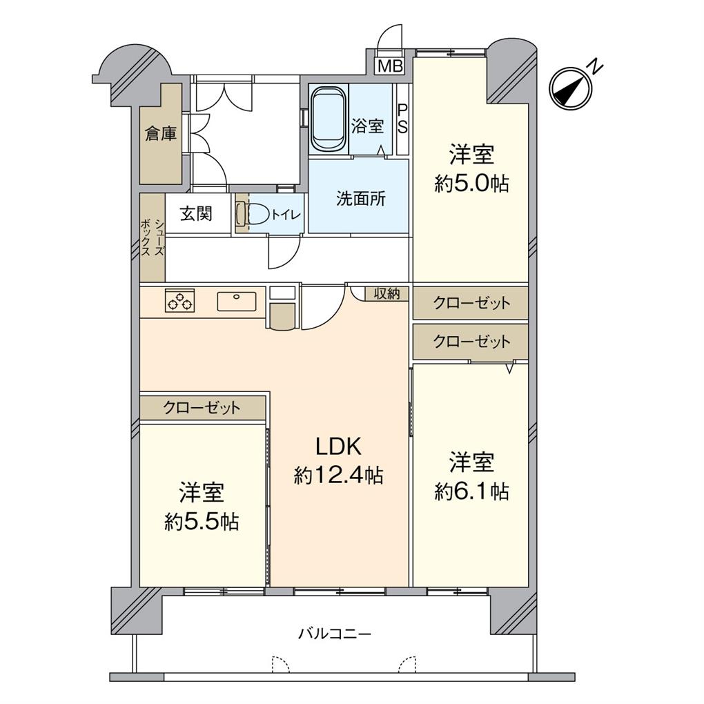 グランドパレスロイヤルコート大手町 間取り図