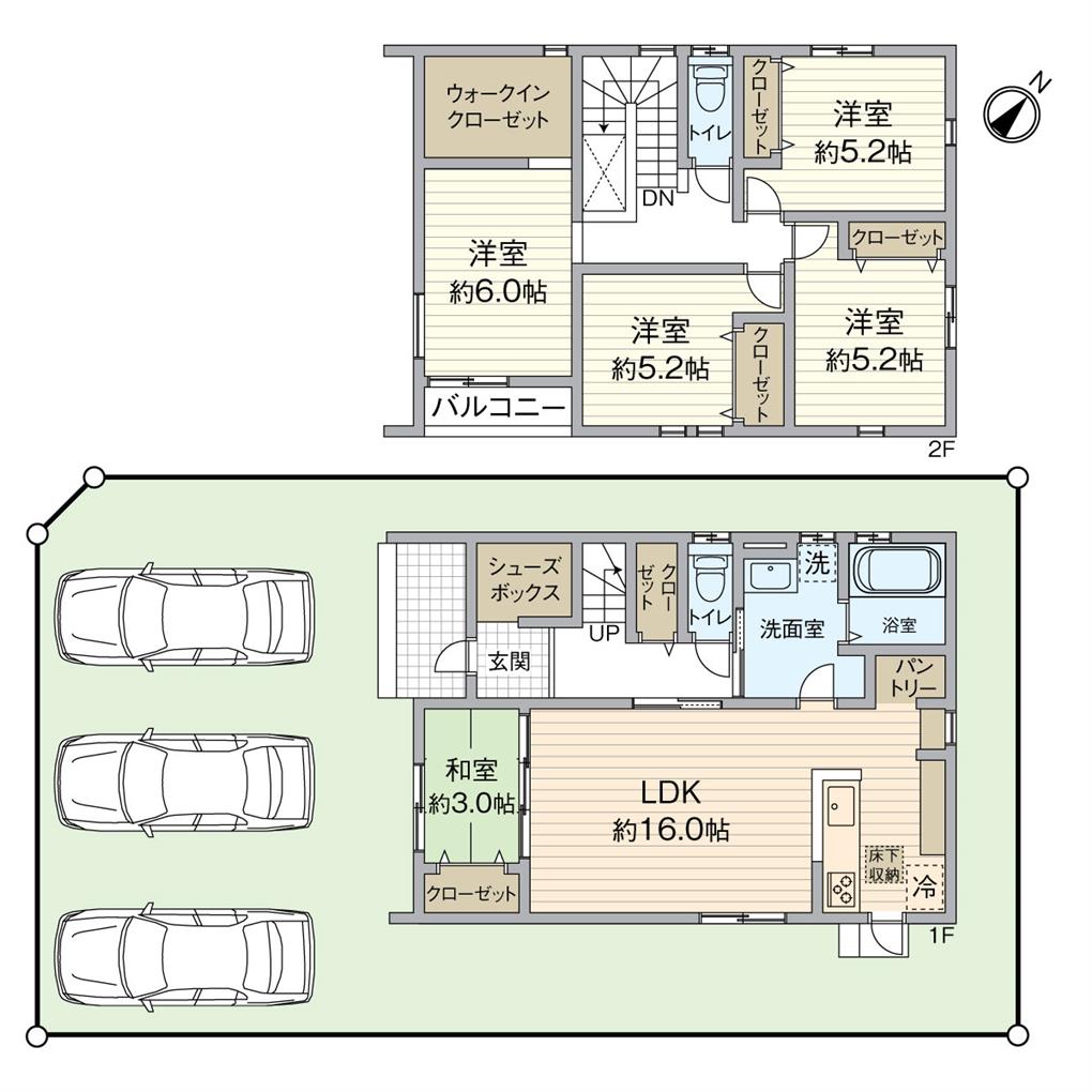 朽網東2丁目新築戸建【4号地】 間取り図