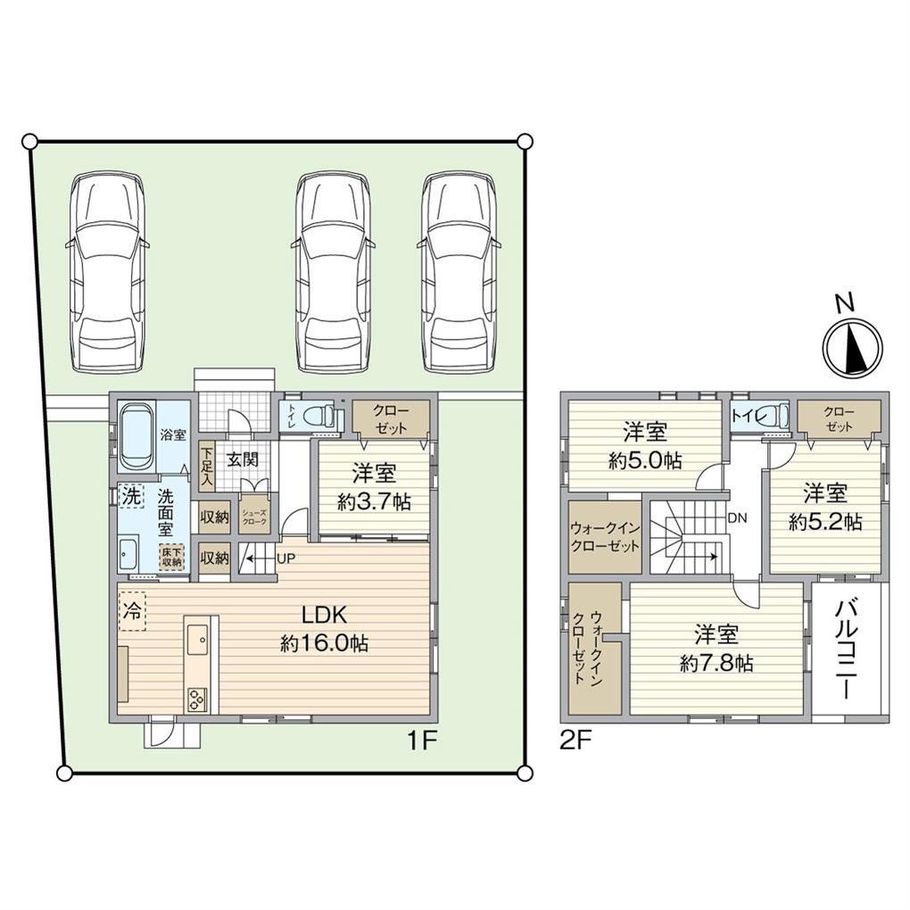 大里戸ノ上3丁目新築戸建【7号地】 間取り図