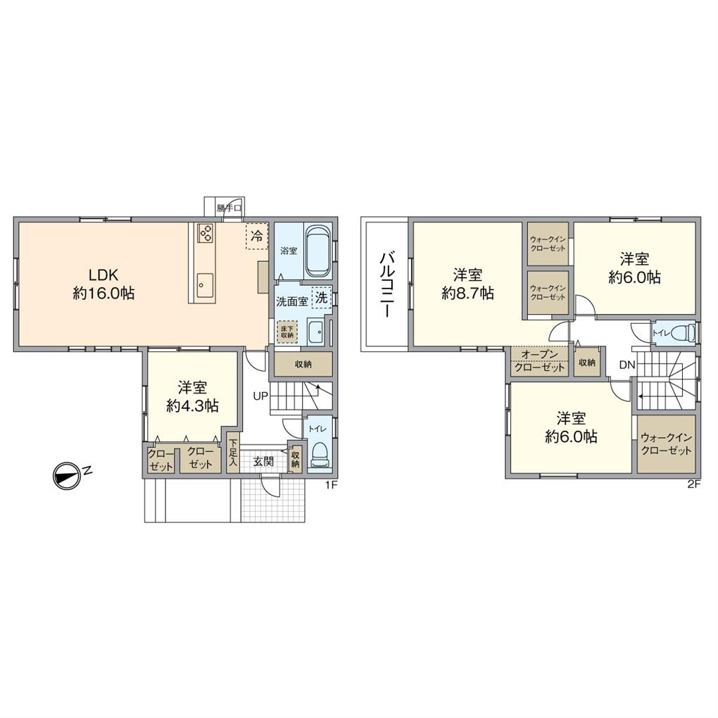 上の原一丁目7号地新築戸建て 間取り図