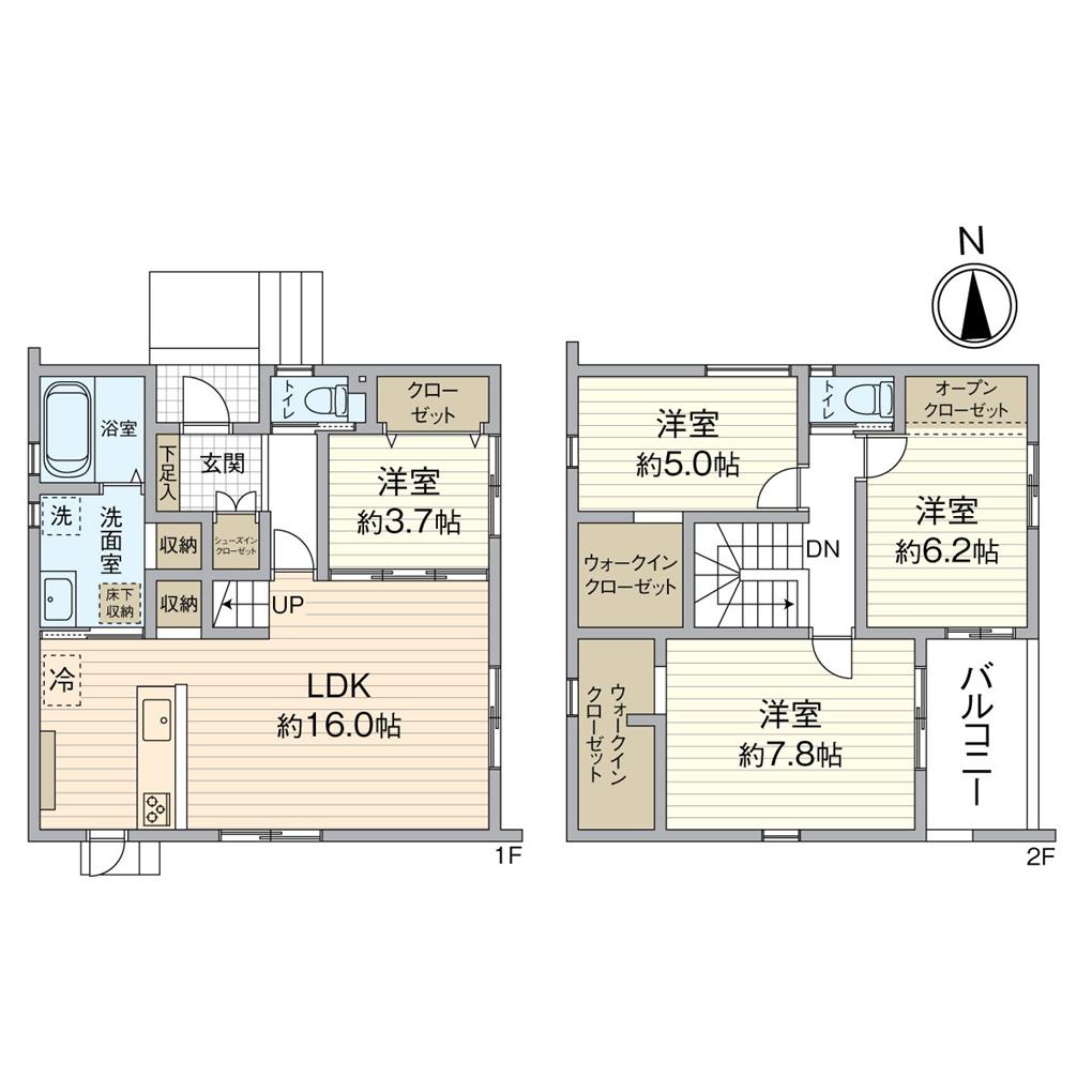 サンコート引野一丁目18号地 間取り図