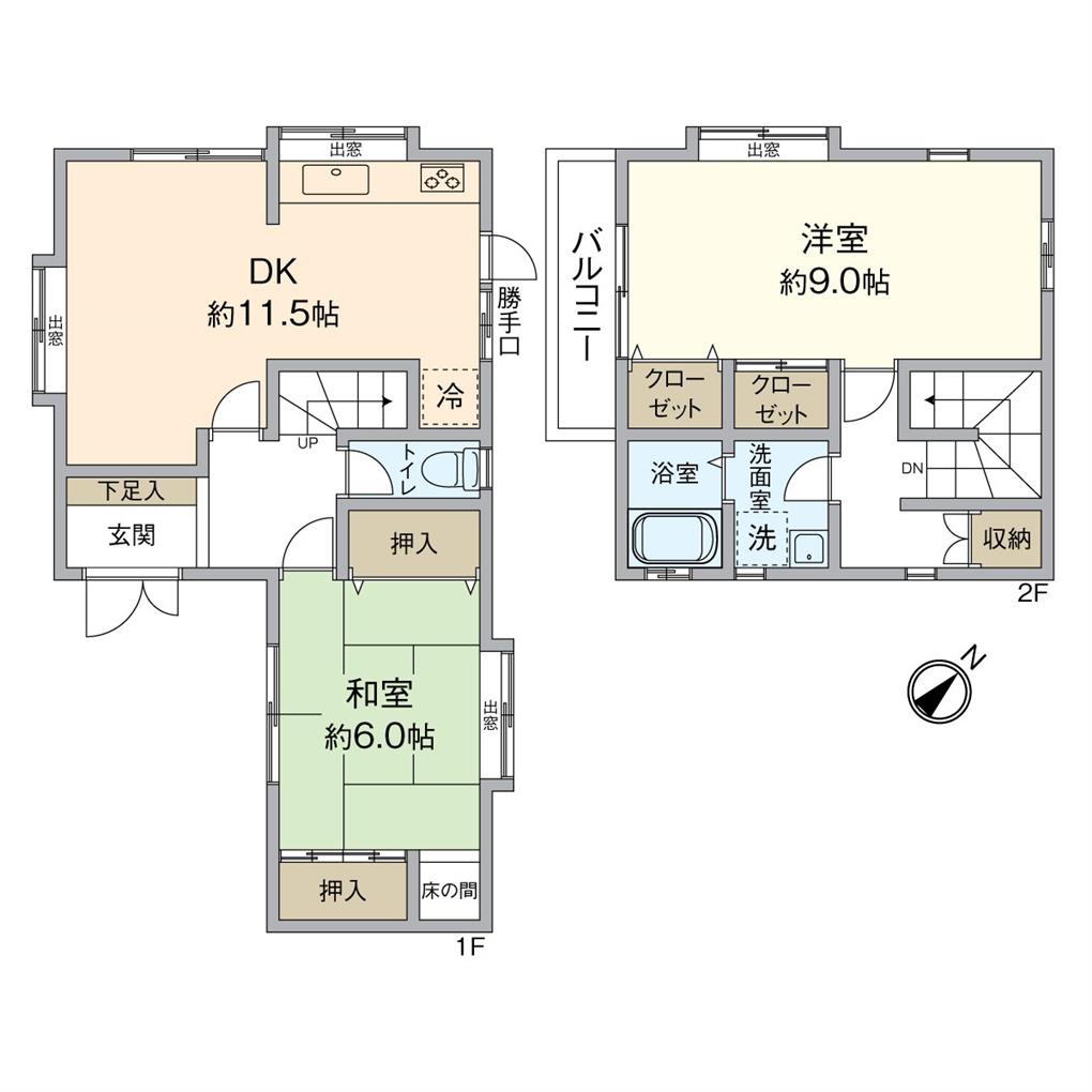 横代北町二丁目戸建 間取り図