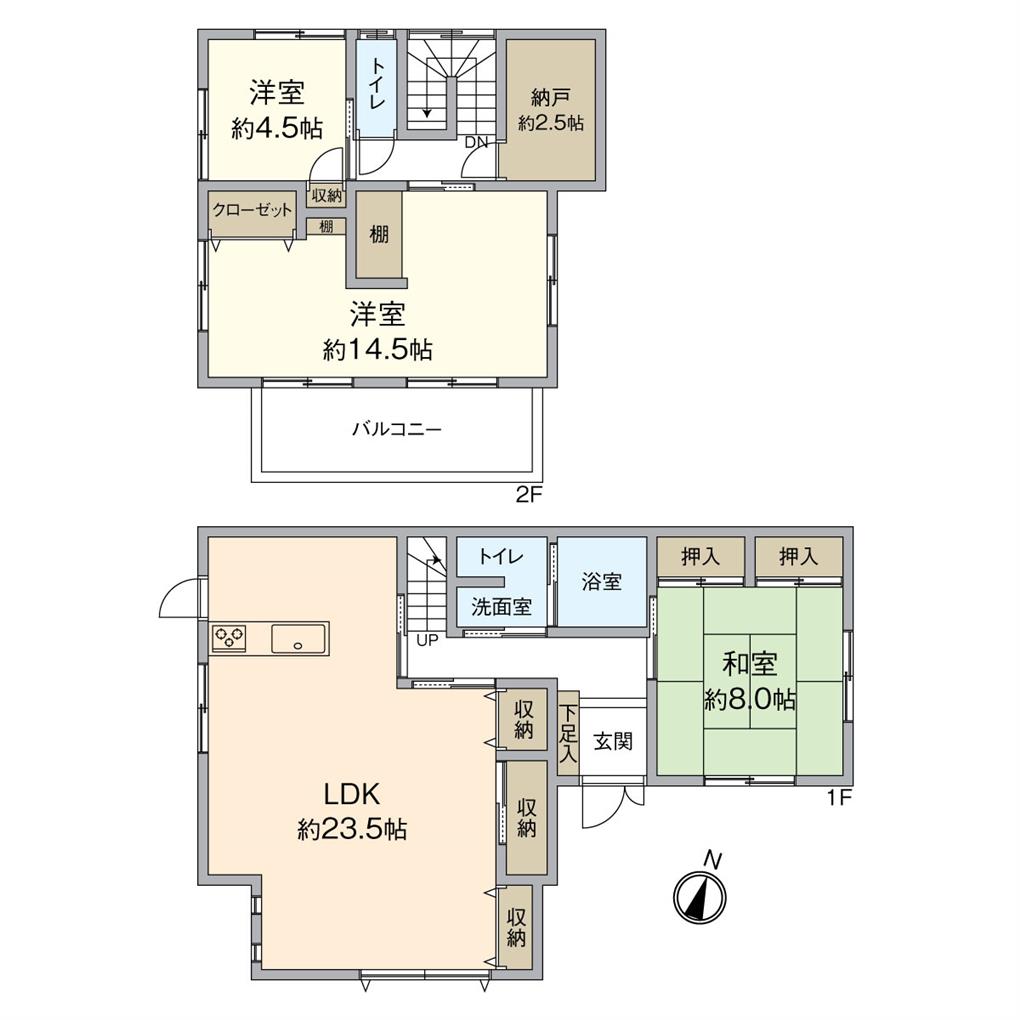 西川頭町戸建 間取り図