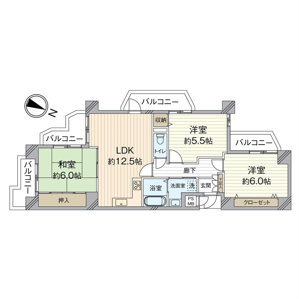 ホワイトキャッスル若松駅前 間取り図