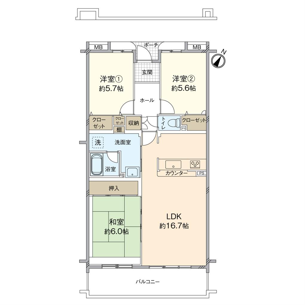  久岐の浜シーサイドファイラム21　5番街　4号棟 間取り図