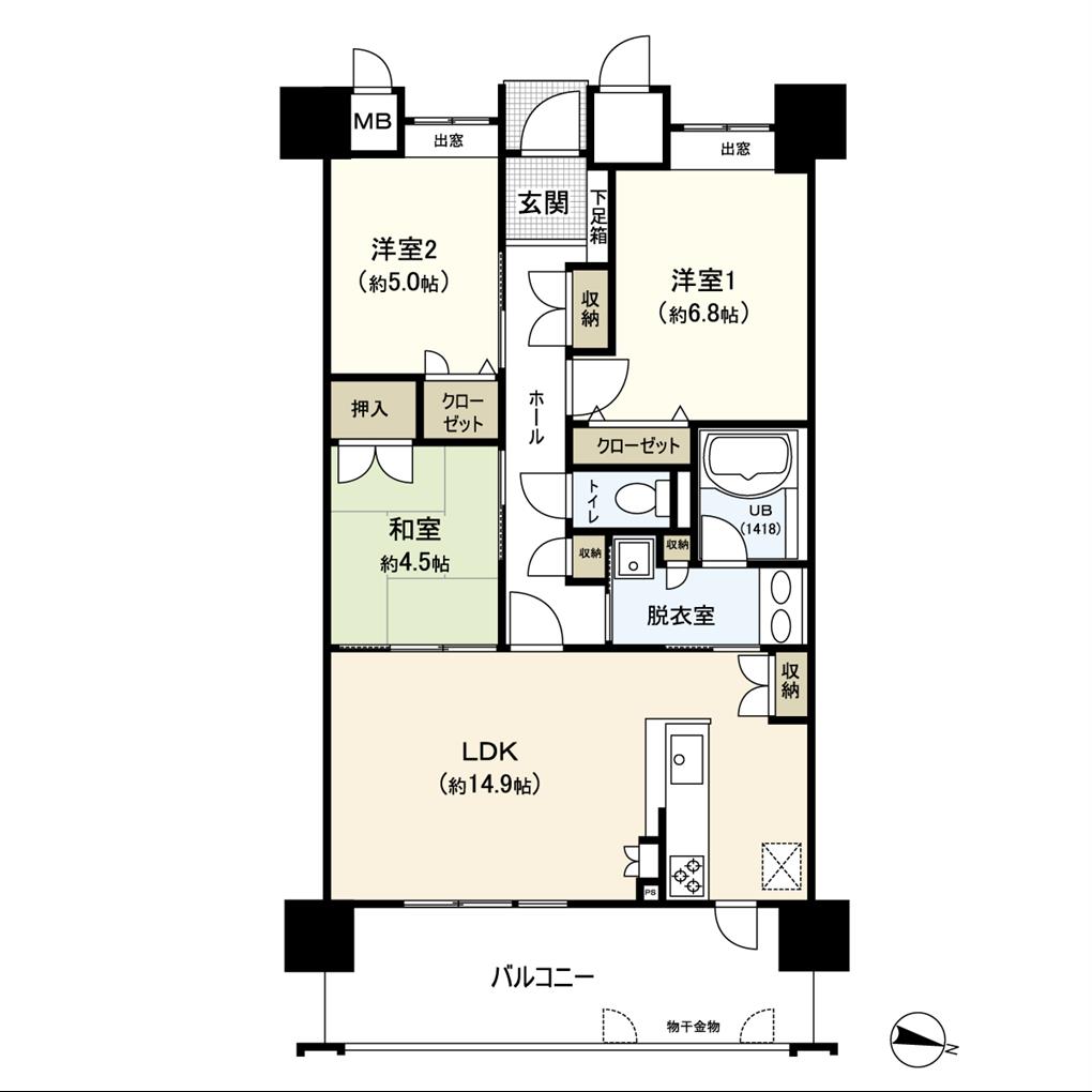 グランドパレスフォレストガーデン山手 間取り図