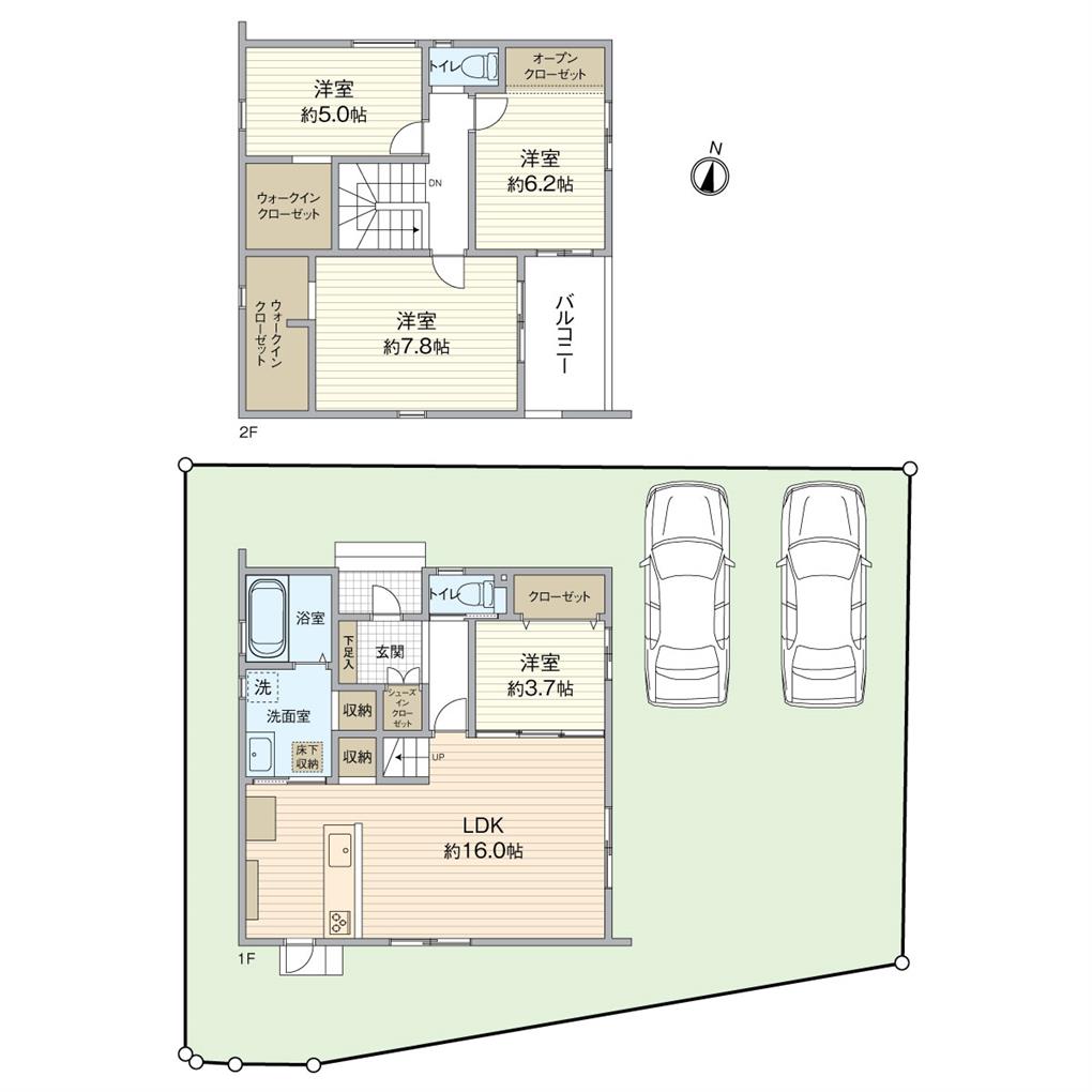 下富野三丁目新築戸建【1号地】 間取り図