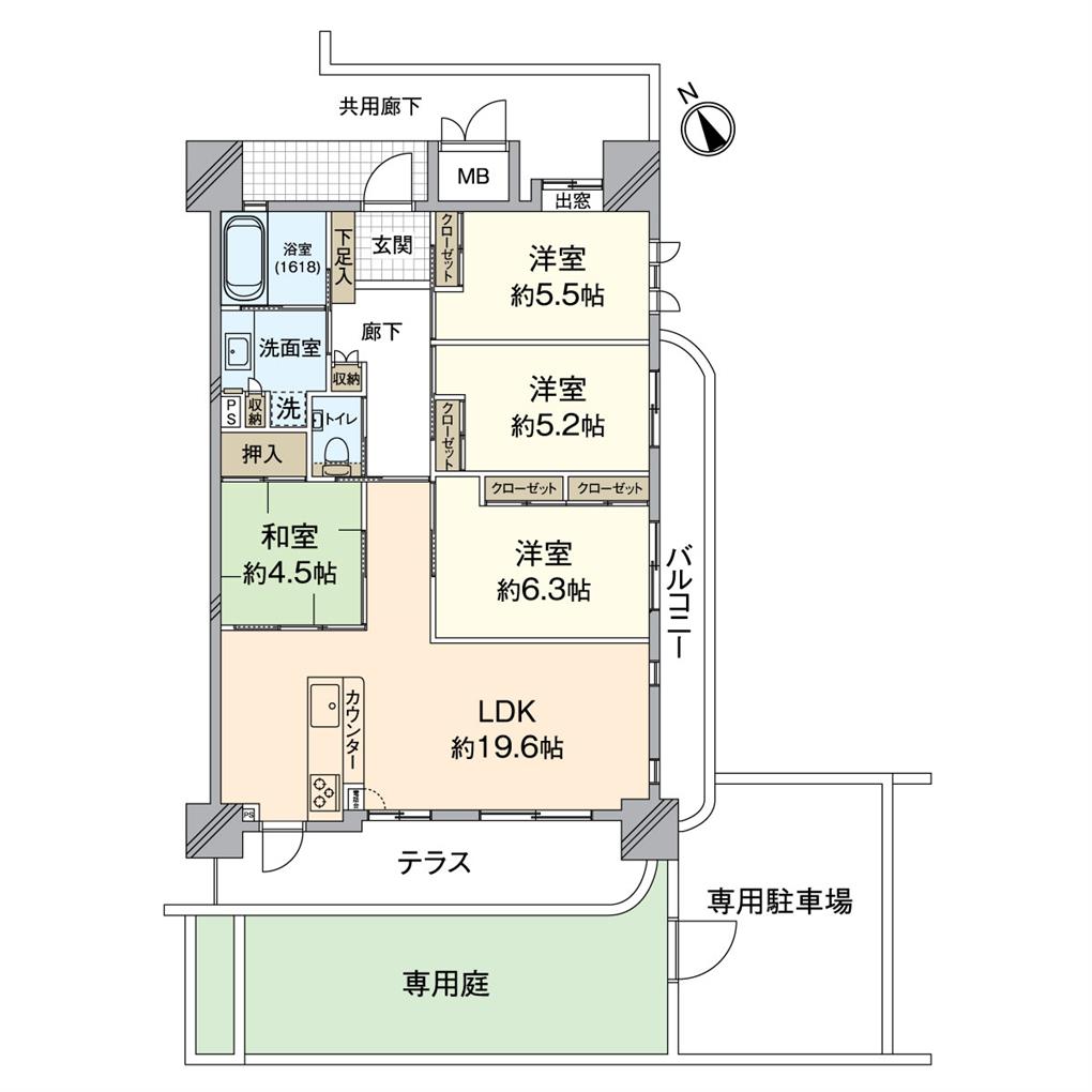 グランドパレス熊本町プレミアム 間取り図