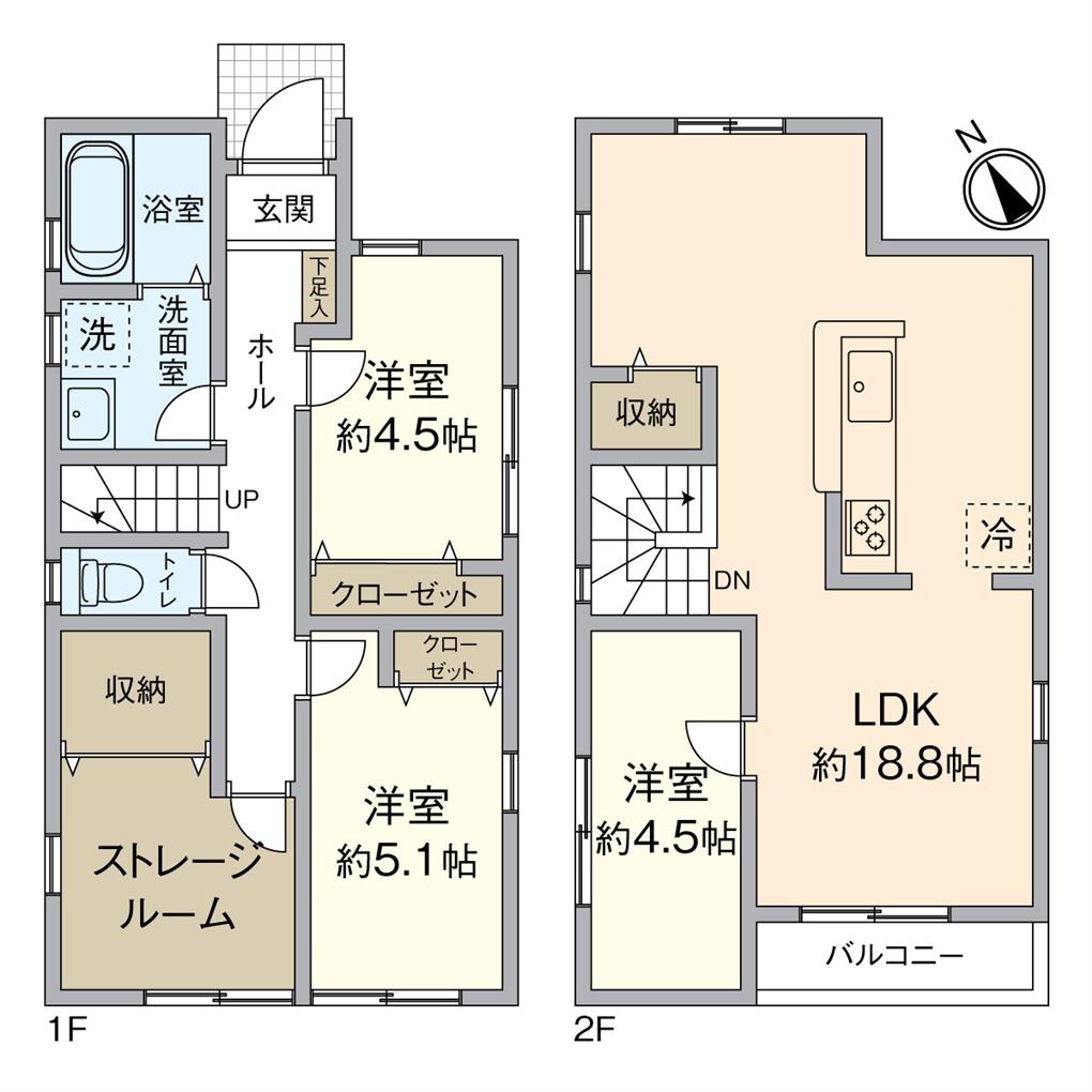 横代北町新築戸建 間取り図