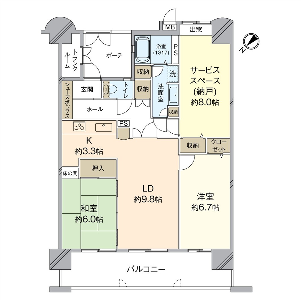 グランドパレスロイヤルコート大手町 間取り図