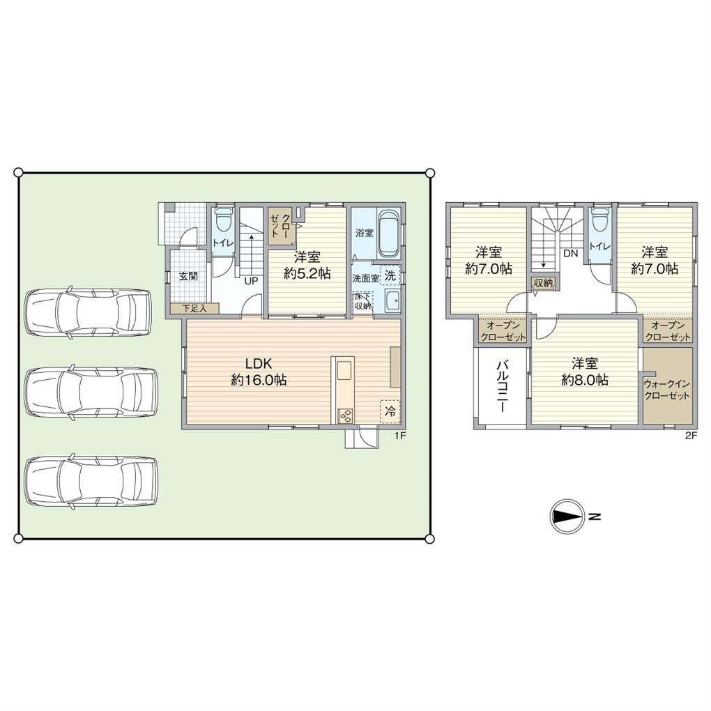黒住町新築戸建 間取り図