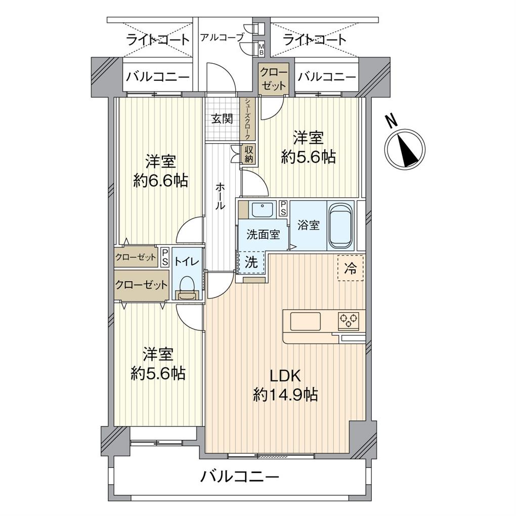 アールフォーレ戸畑駅東 間取り図