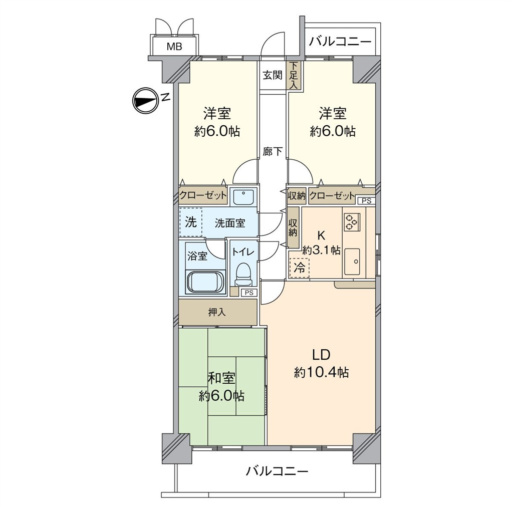 藤和ハイタウン企救丘駅前Ⅱ 間取り図