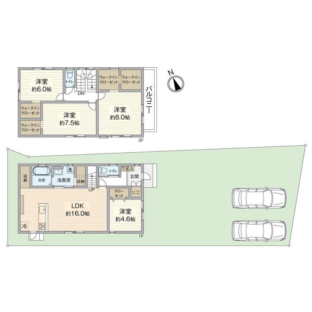 大里本町２丁目新築戸建【6号地】 間取り図