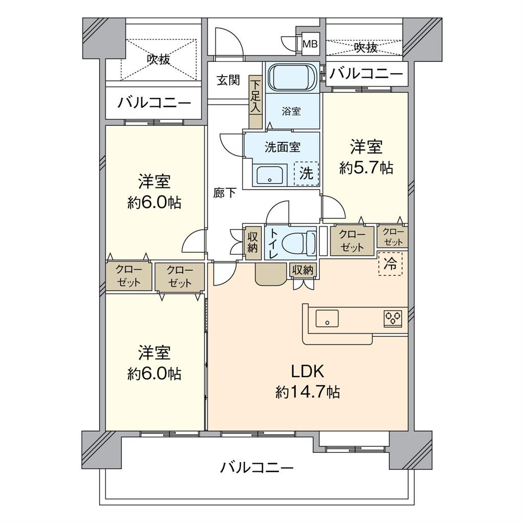 サンライフ企救丘駅前 間取り図