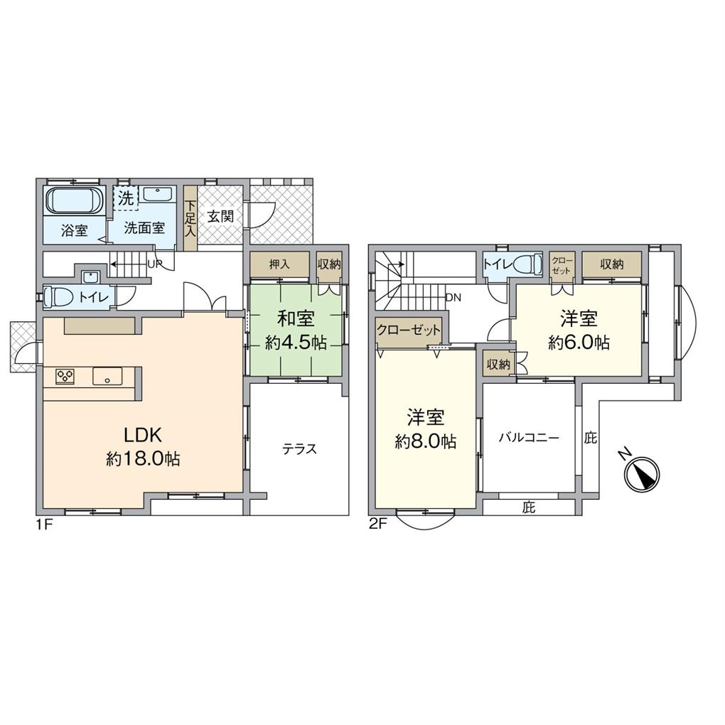 横代北町五丁目 戸建 間取り図