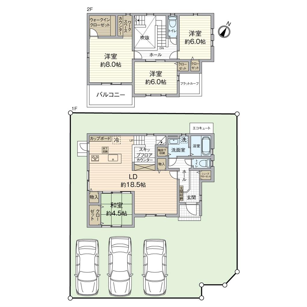 水巻町猪熊八丁目戸建1号地 間取り図