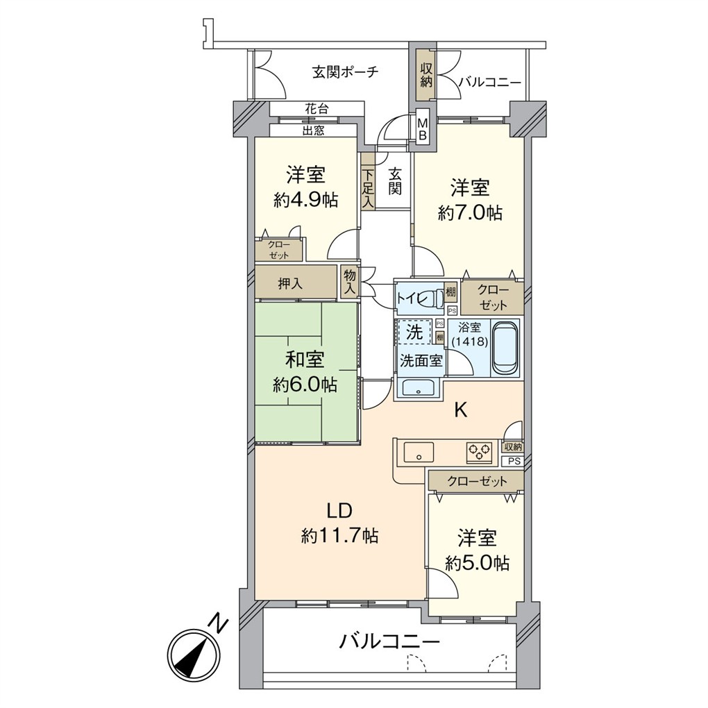 ヴェルデコート大蔵東壱番館 間取り図