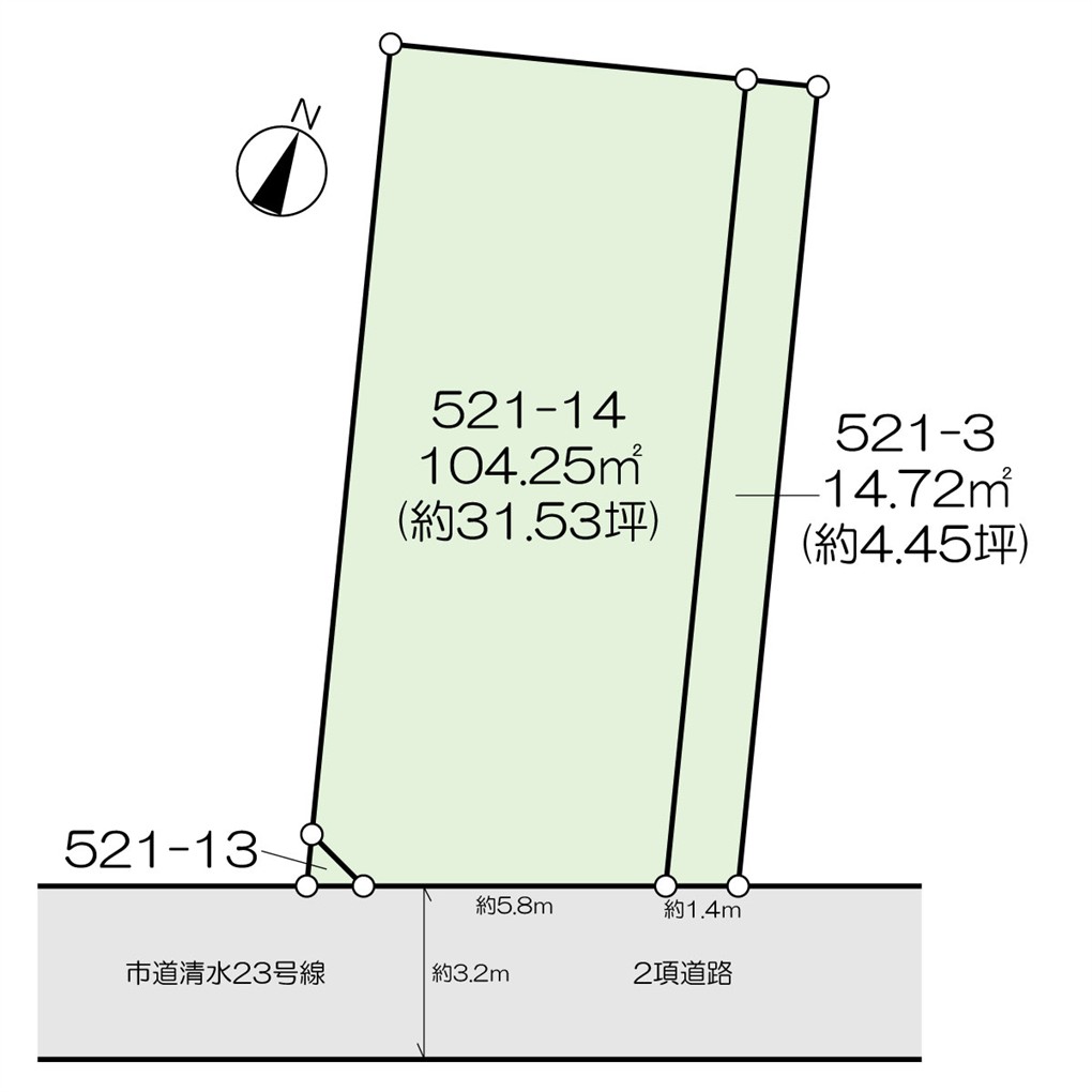 清水二丁目土地 間取り図