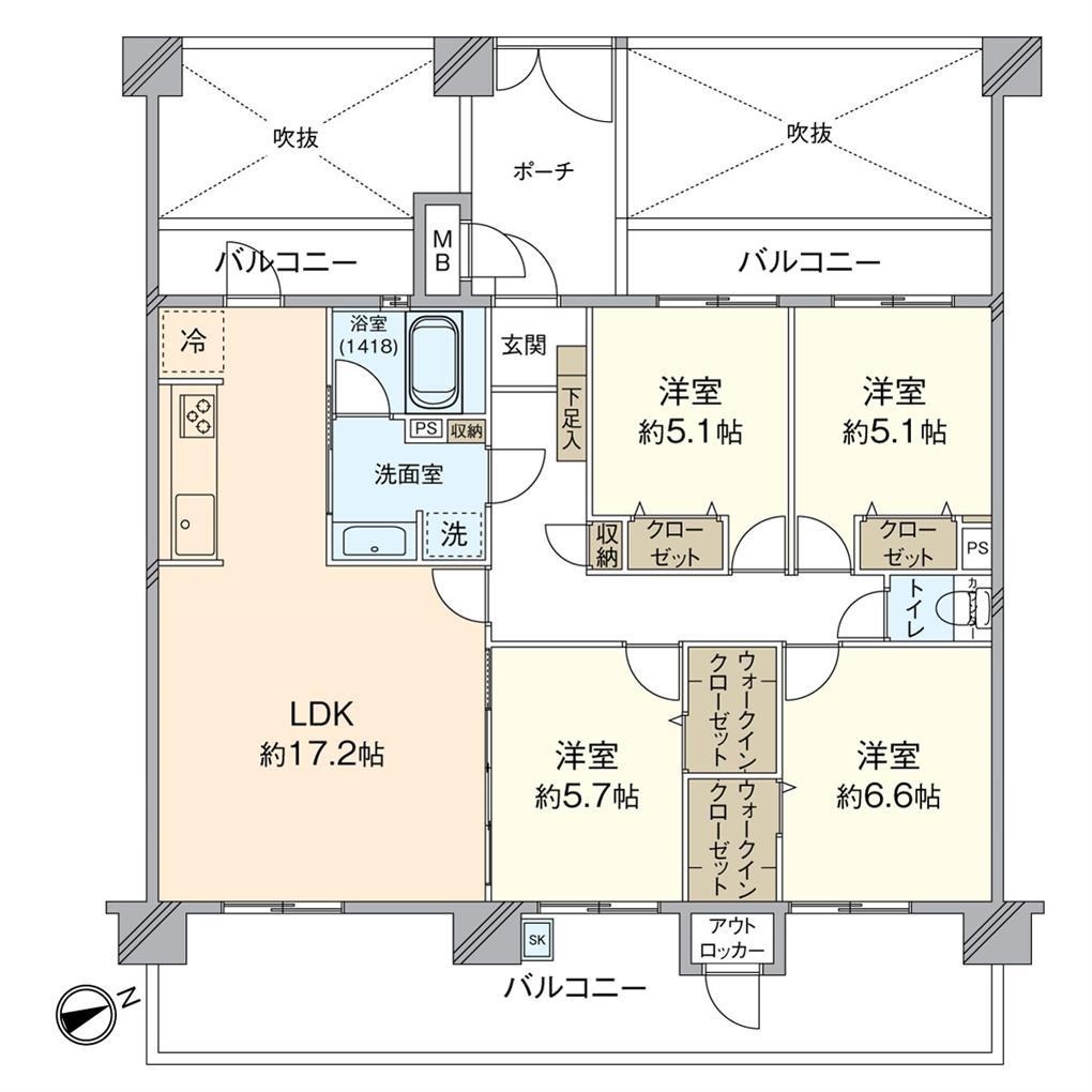 アーティックスヴィセント大手町 間取り図