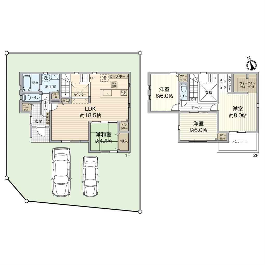 小倉南区下貫4丁目新築戸建1号棟 間取り図