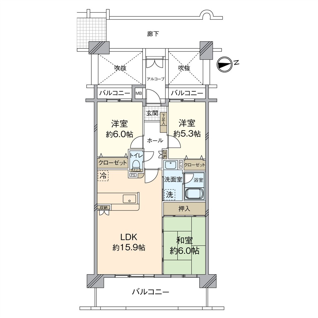 デュプレックス大里西 間取り図