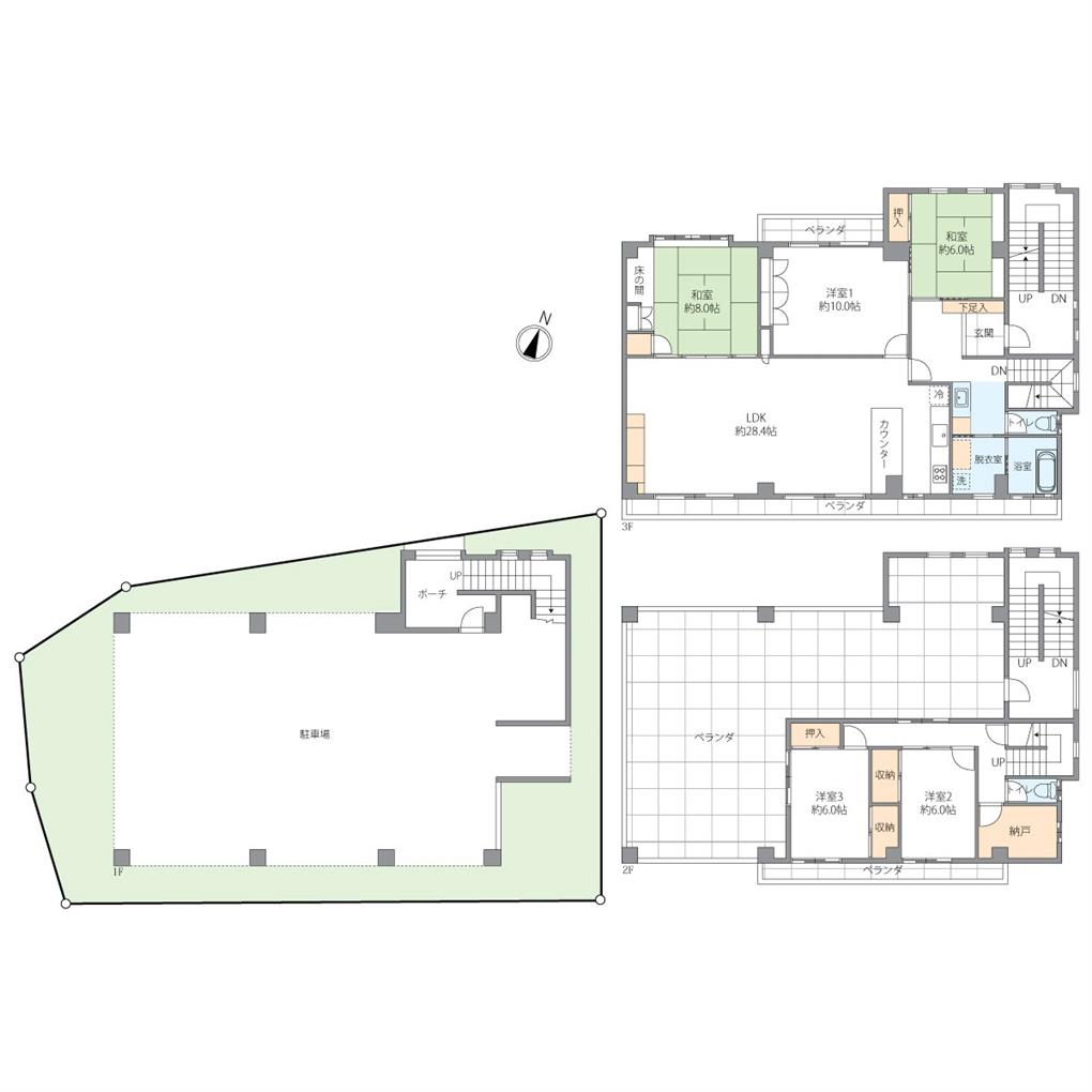 上富野三丁目戸建 間取り図