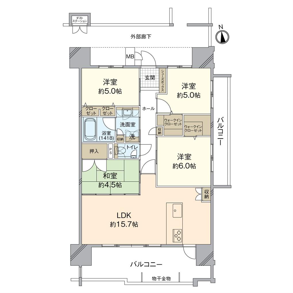 グランドパレス黒崎ランドマークス 間取り図