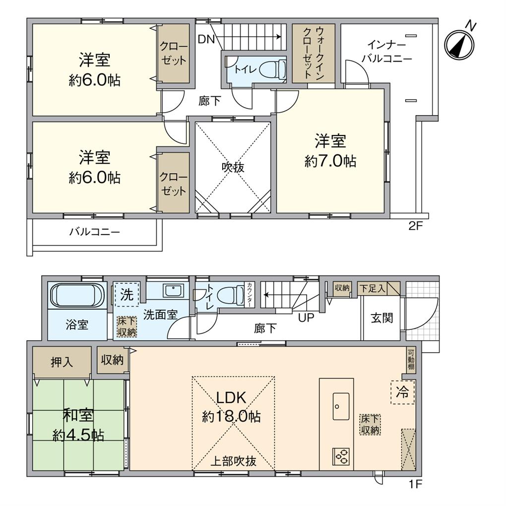ブルーミングガーデン 光貞台3丁目戸建 間取り図