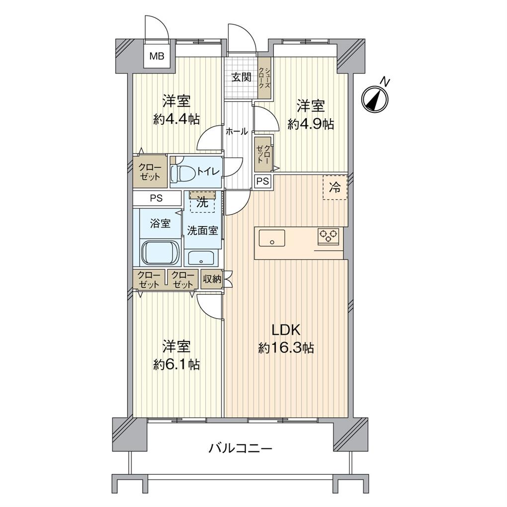 グランドパレスヴァンテアン徳力 間取り図