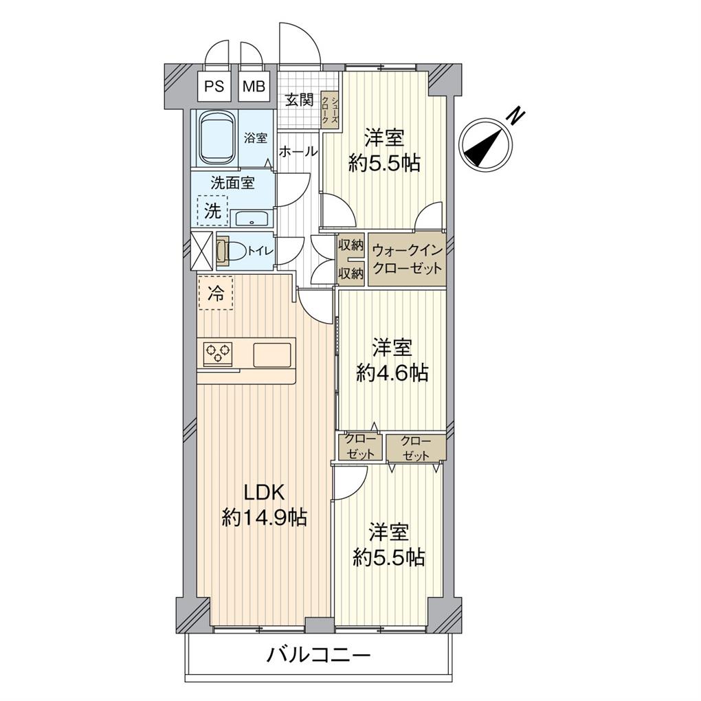 コープ野村大手町Ⅱ 間取り図