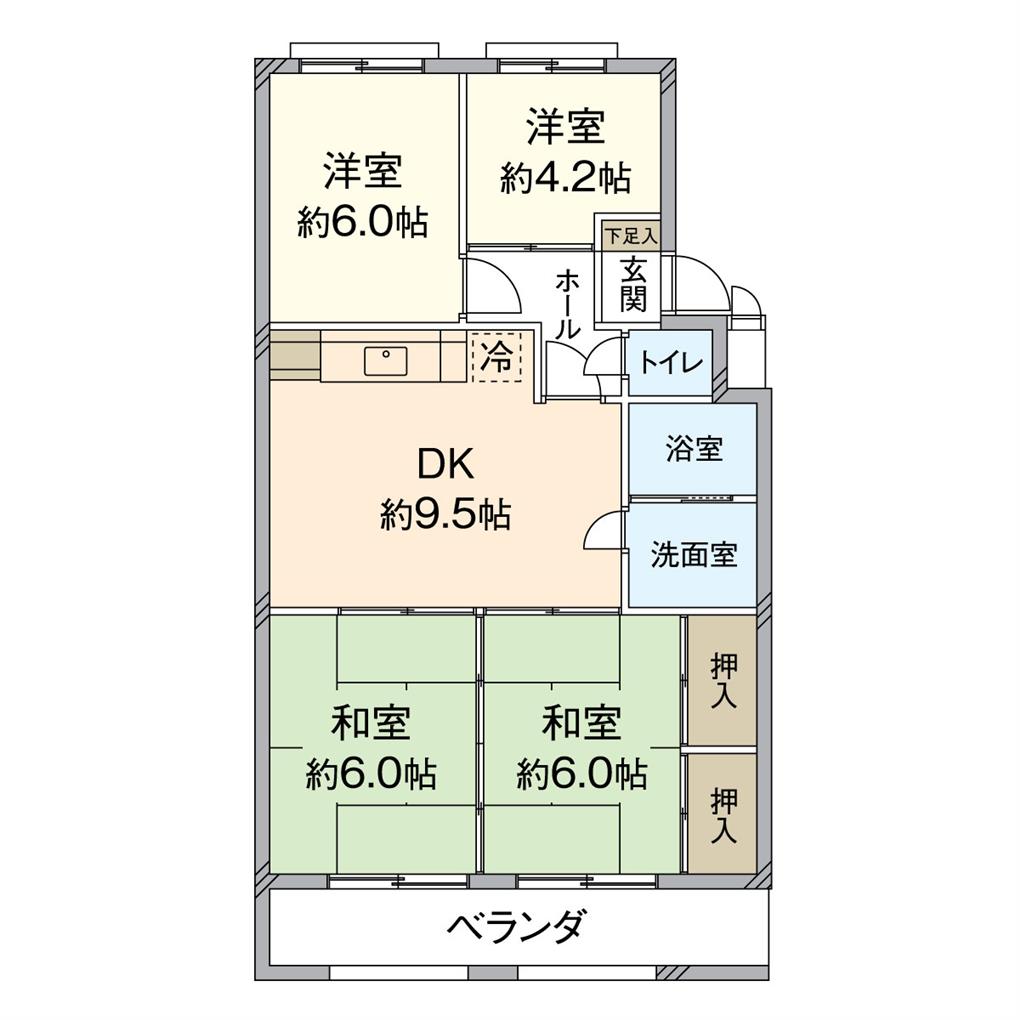 エメラルドハイツ大里 間取り図