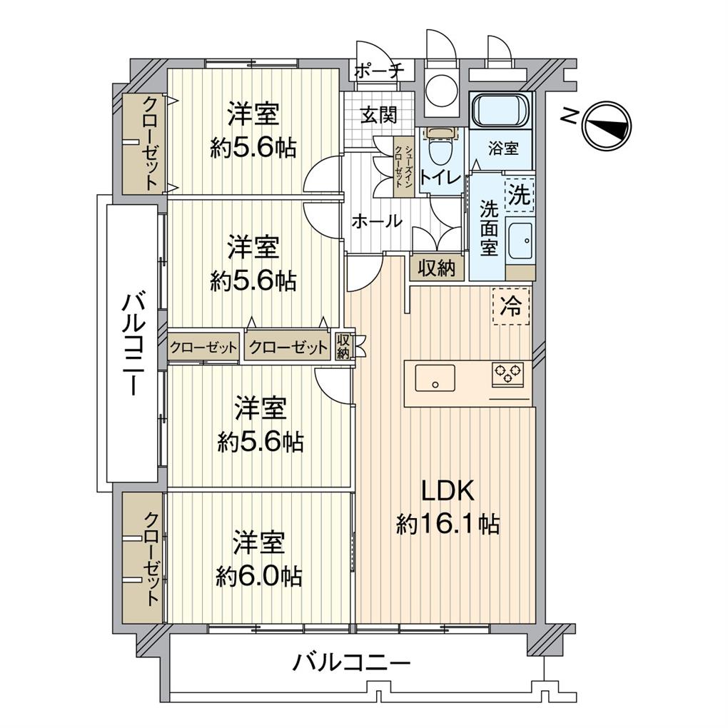 ホワイトキャッスル下到津 間取り図