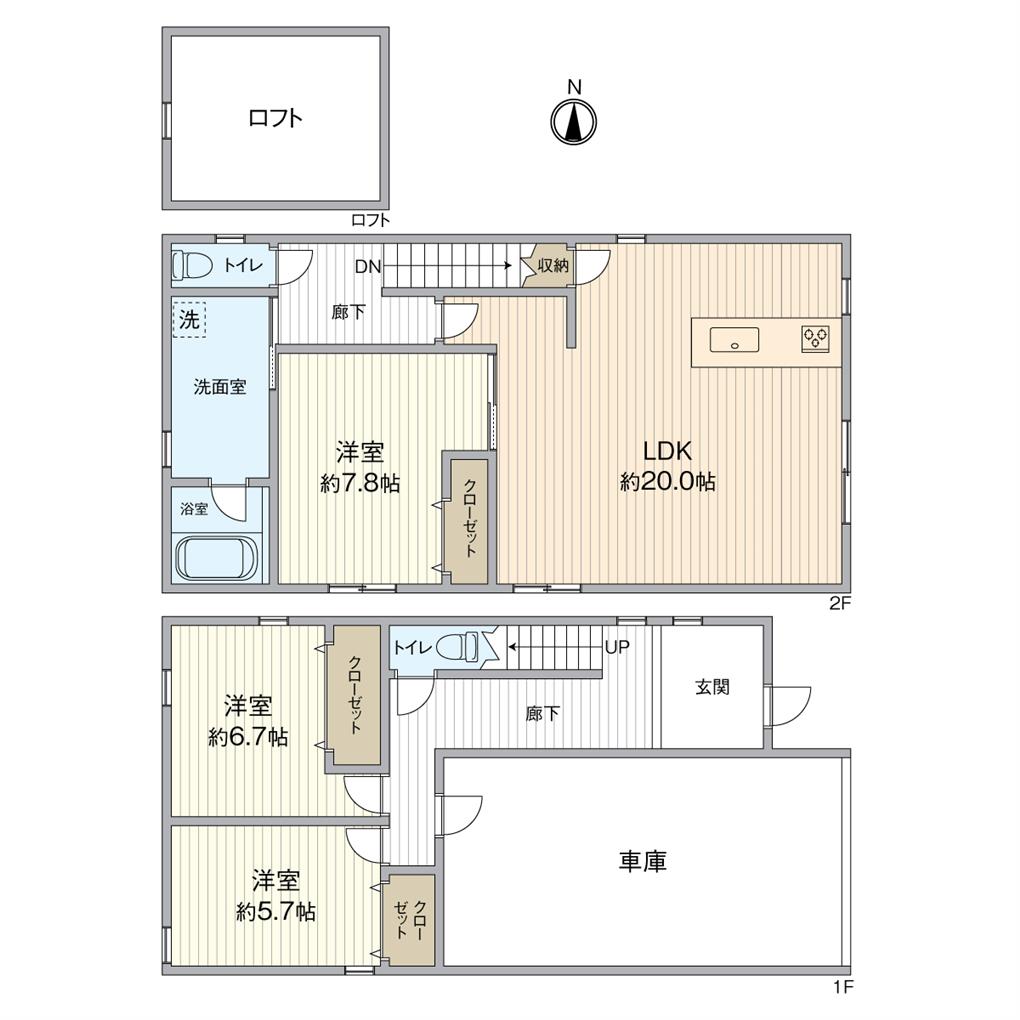 上本町二丁目戸建 間取り図